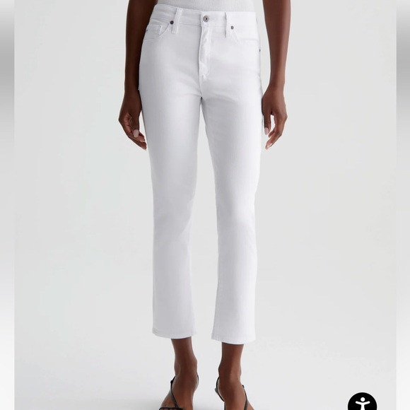 Ag Adriano Goldschmied Denim - AG Adriano Goldschmied mari crop high rise slim straight White  Jeans 30